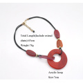 2021 short cord length choker necklace women rose color acrylic love necklace